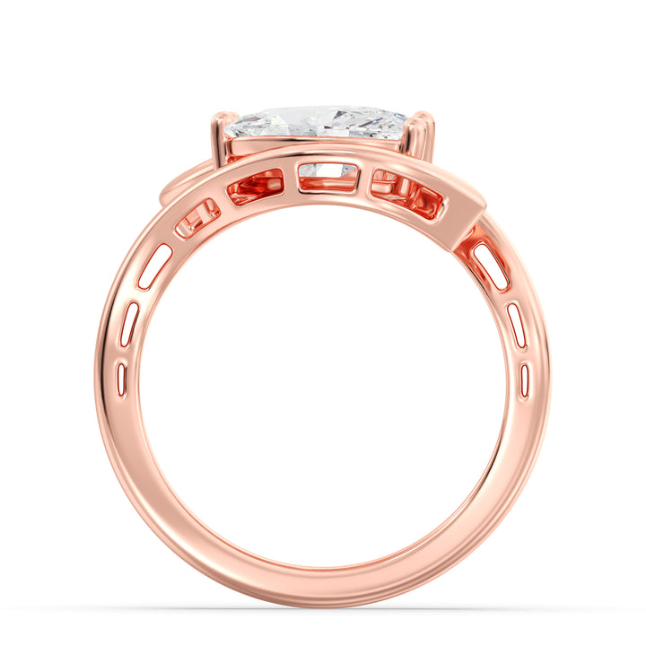 18K Rose Gold Toi et Moi Pear-Cut Lab-Grown Diamond Ring – Elegant Two-Stone Design Featuring 2ct EF/VS Pear-Cut Lab Diamonds in a Romantic Prong Setting