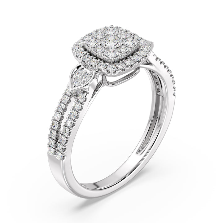 Подвійне обручка з квадратним ореолу