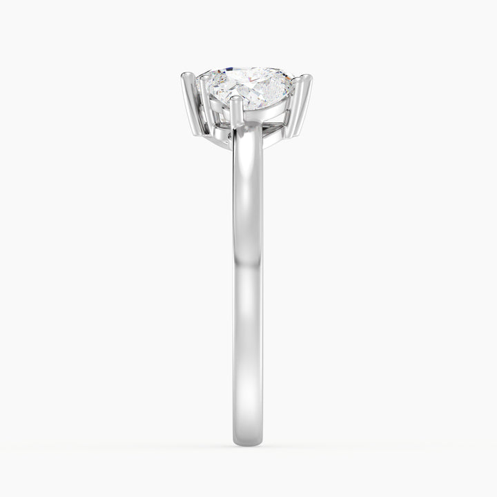 18K White Gold Toi et Moi Double Heart Diamond Engagement Ring with a 1.00ct and 0.50ct heart-cut lab-grown diamond in an elegant prong setting, offering a timeless and sophisticated look