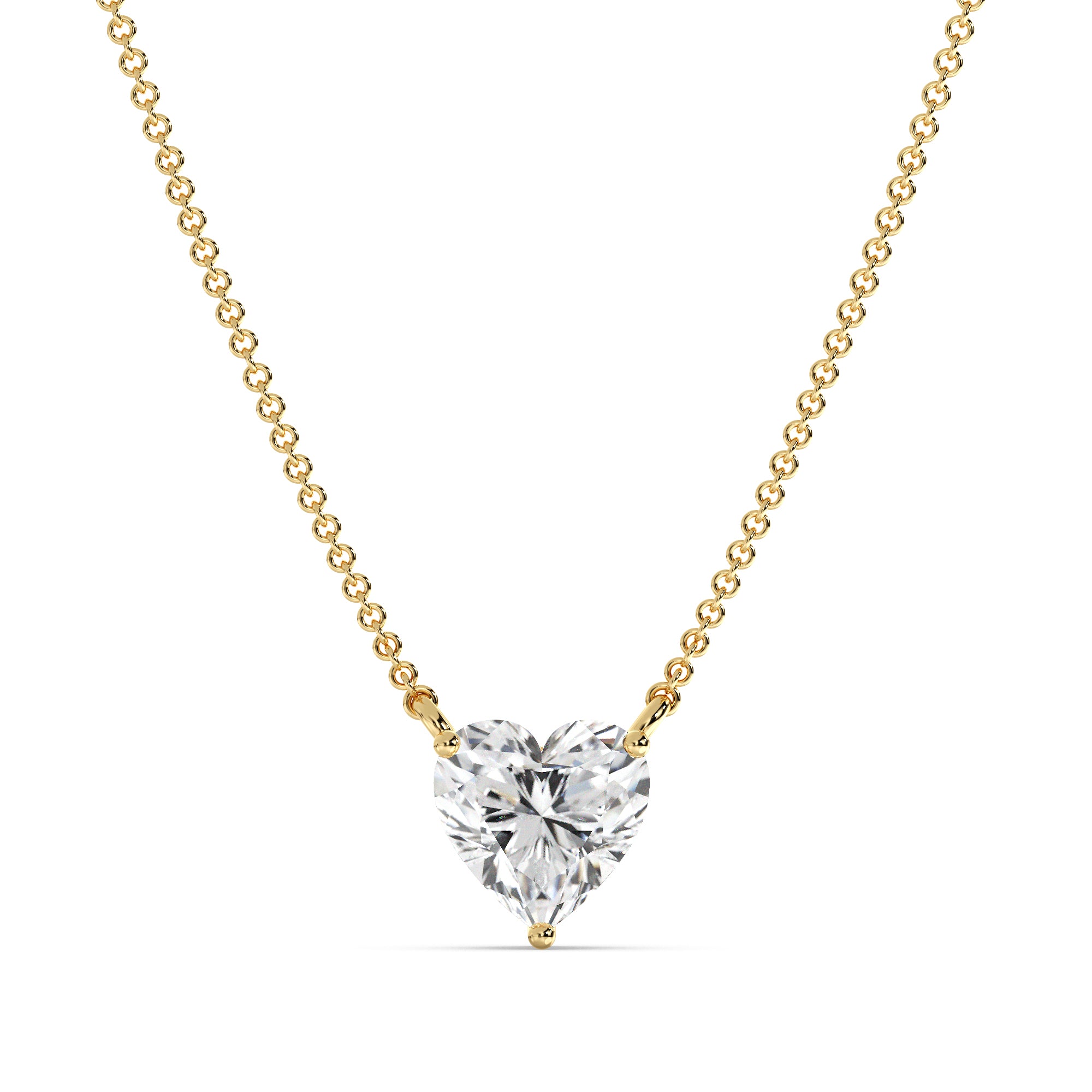 Heart-Shaped Solitaire Pendant Necklace – Variation