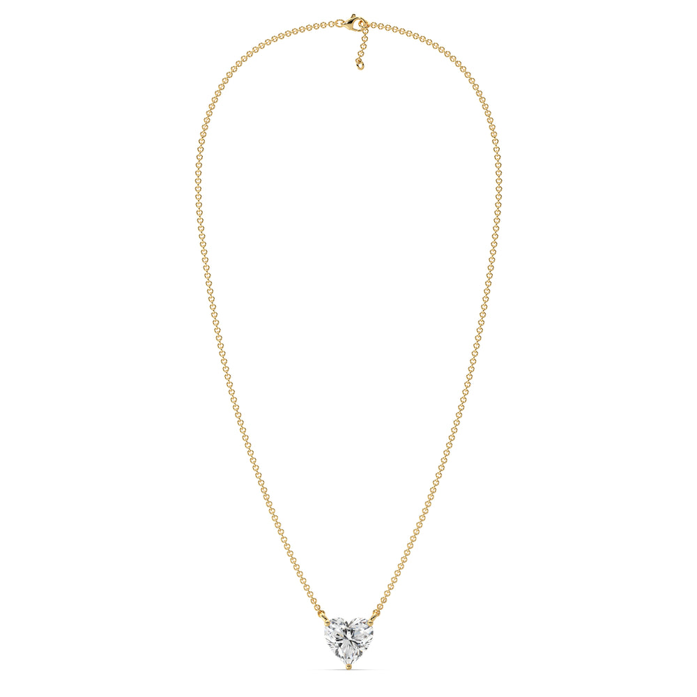 2.00 Carat Heart-Shaped Lab Grown Diamond Solitaire Pendant Necklace in 18K Yellow Gold