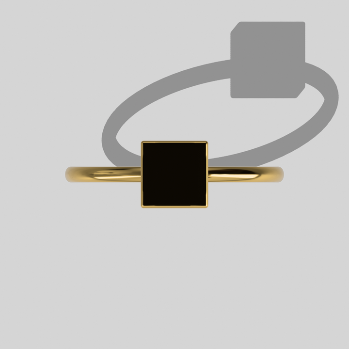 GOLD VERMEIL SOLID SQUARE SIGNET RING