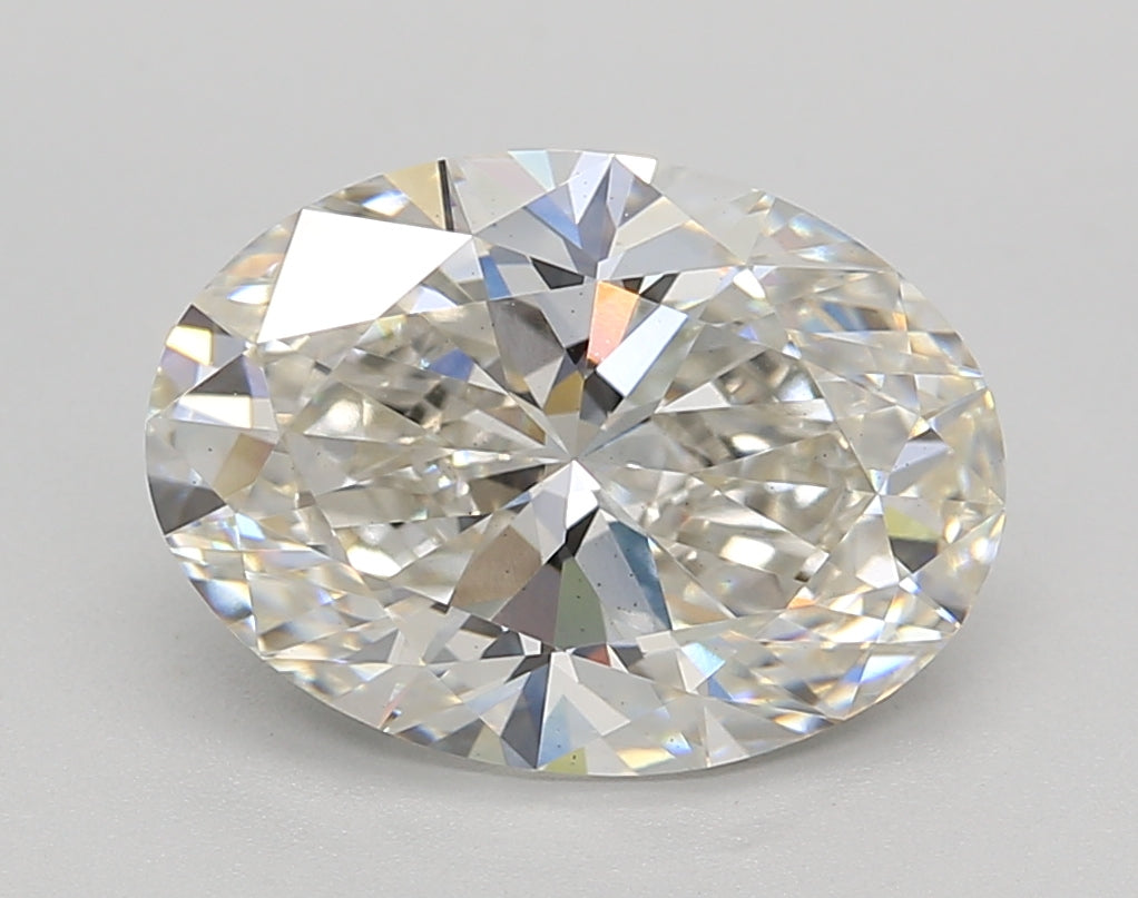 IGI Certified 3.25 CT Oval Cut Lab-Grown Diamond, VS1 Clarity, H Color