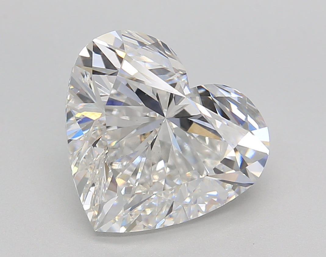 4.02 CT Heart-Cut Lab-Grown Diamond - IGI Certified, E Color, VVS2 Clarity