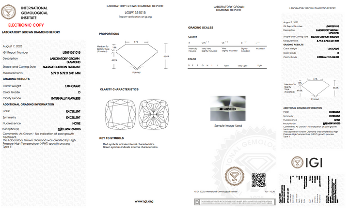1 carat lab grown diamond price
