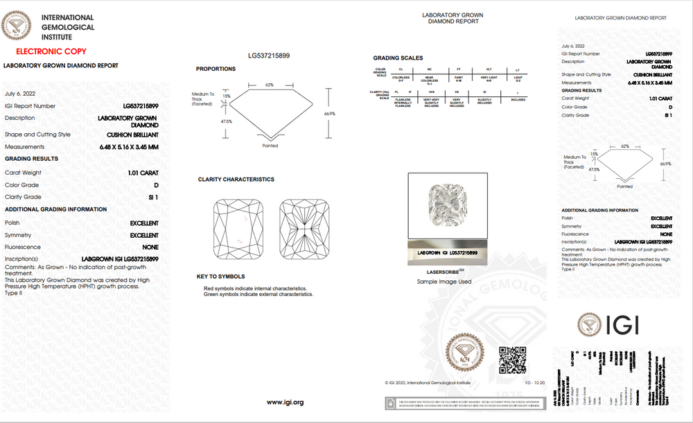 Buy 1 carat lab grown diamond