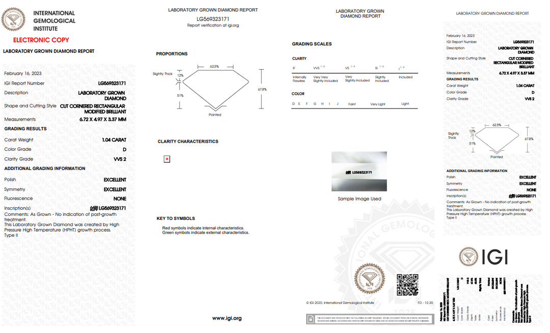IGI gecertificeerd 1,04 CT Radiant Lab Gegroeide diamant | VVS2 | D kleur