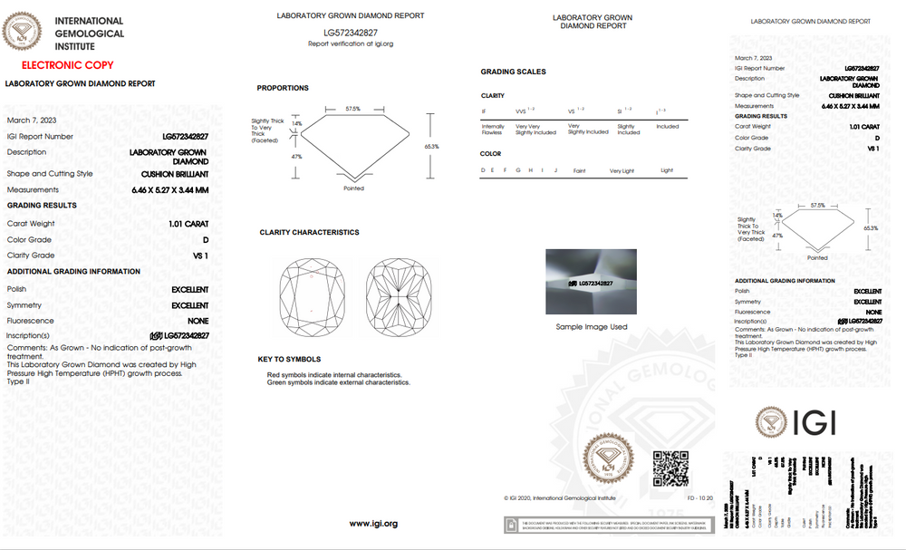 1 carat lab grown diamond online