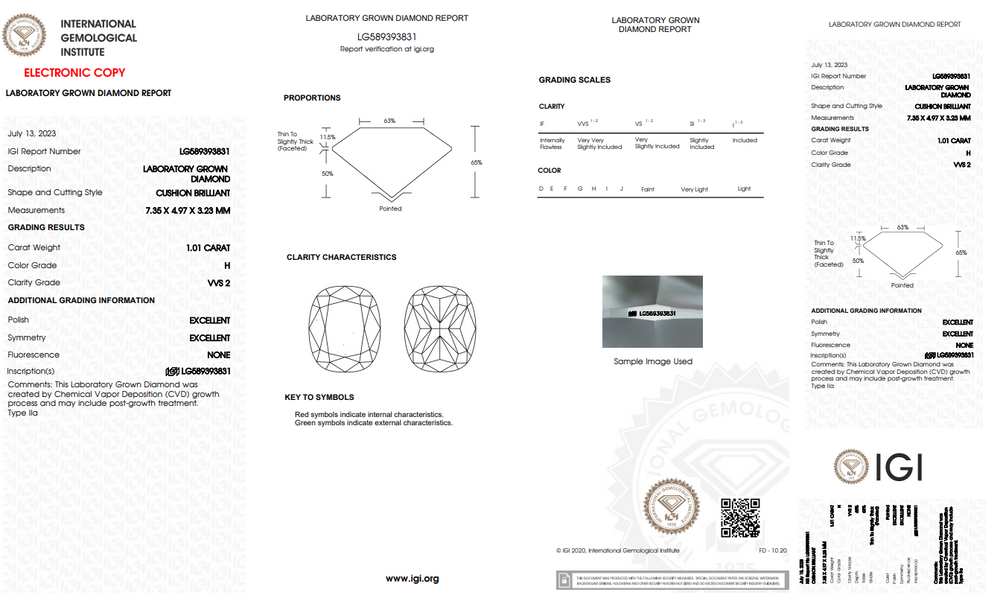 1 carat lab grown diamond
