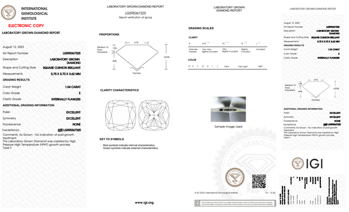 1 carat lab created diamond