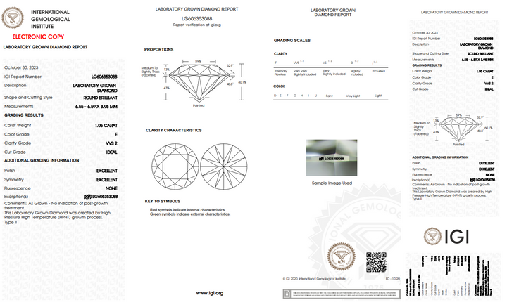 Igi certified lab diamond