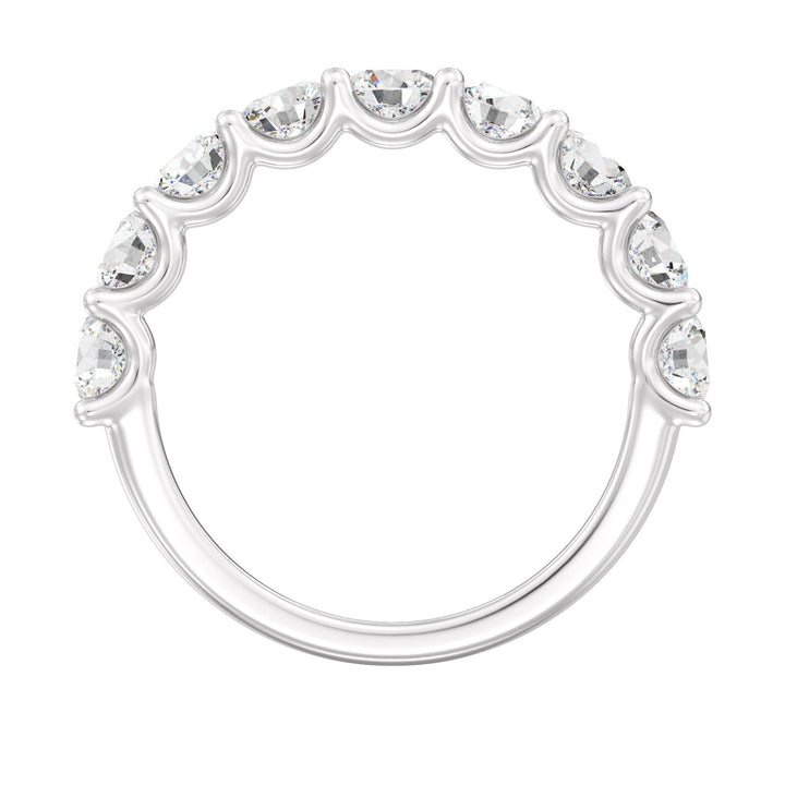 9-Stone Scalloped Half-Eternity Band