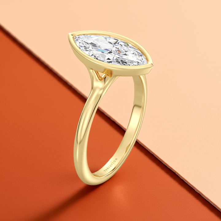 Bezel Marquise Solitaire Ring