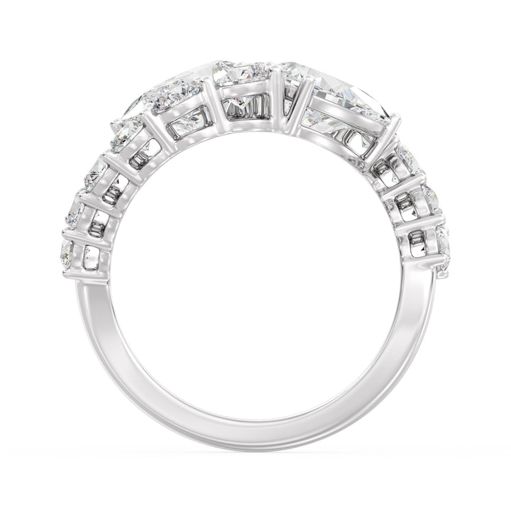 An elegant 18K white gold Toi et Moi bypass ring featuring two pear-cut lab-grown diamonds (1.50ct each) set in a timeless prong setting. The sleek white gold band enhances the brilliance of the EF color, VS clarity diamonds, complemented by 12 round lab-grown diamonds (1.60ct total), creating a dazzling 4.60ct total carat weight piece. A sophisticated and classic choice for engagements, anniversaries, or a luxurious statement ring
