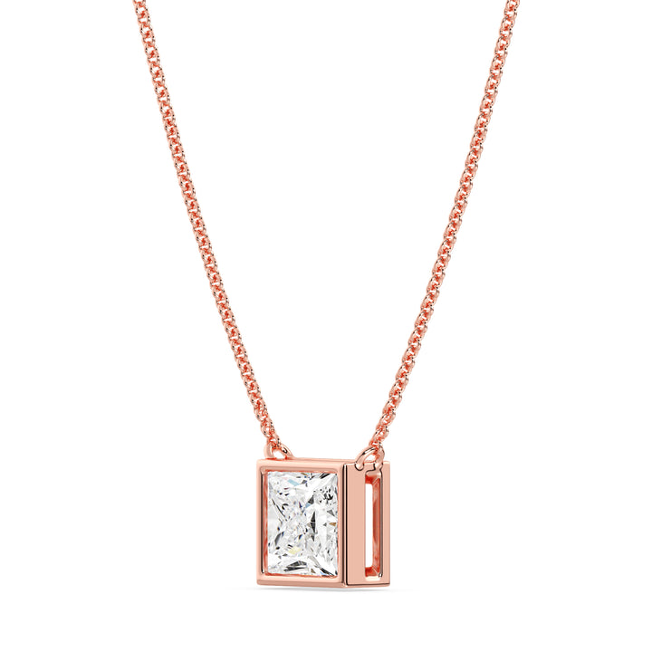 Kalung liontin bezel putri-potong