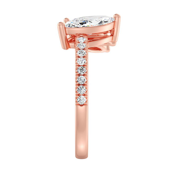 Graduated Three Stone Marquise-Cut Ring