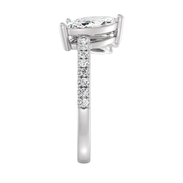 Graduated Three Stone Marquise-Cut Ring