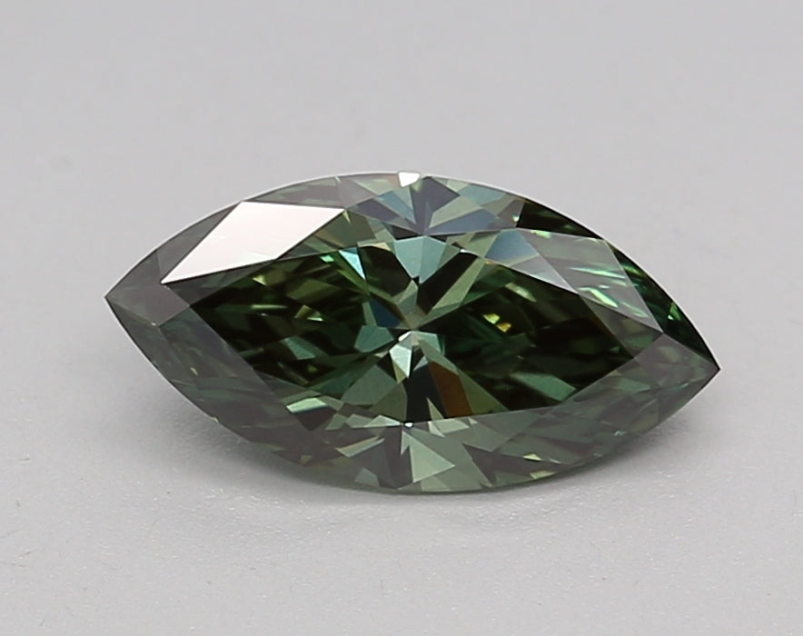 Carat Marquise Lab Grown Diamond, VS1/ Fancy Vivid Bluish Green