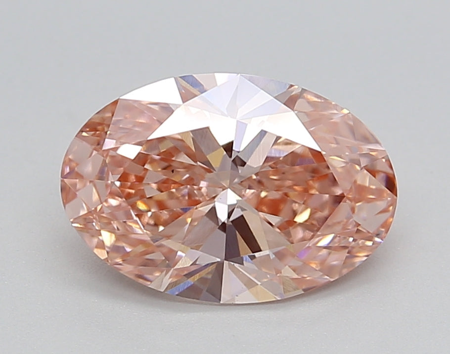 IGI Certified 1.90 CT Oval Cut Lab-Grown Diamond, Fancy Vivid Pink Color, VS1 Clarity