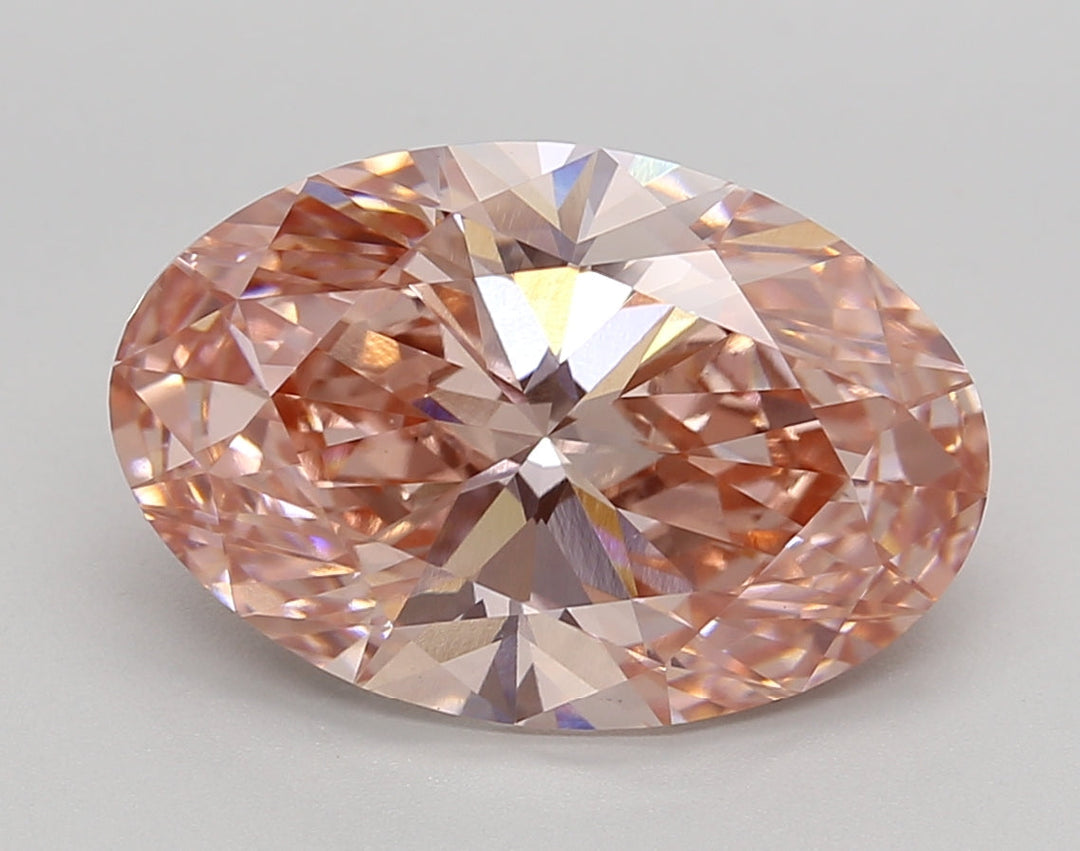 IGI Certified 5.00 CT Oval Cut Lab-Grown Diamond - VS1 Clarity, Fancy Vivid Pink Color