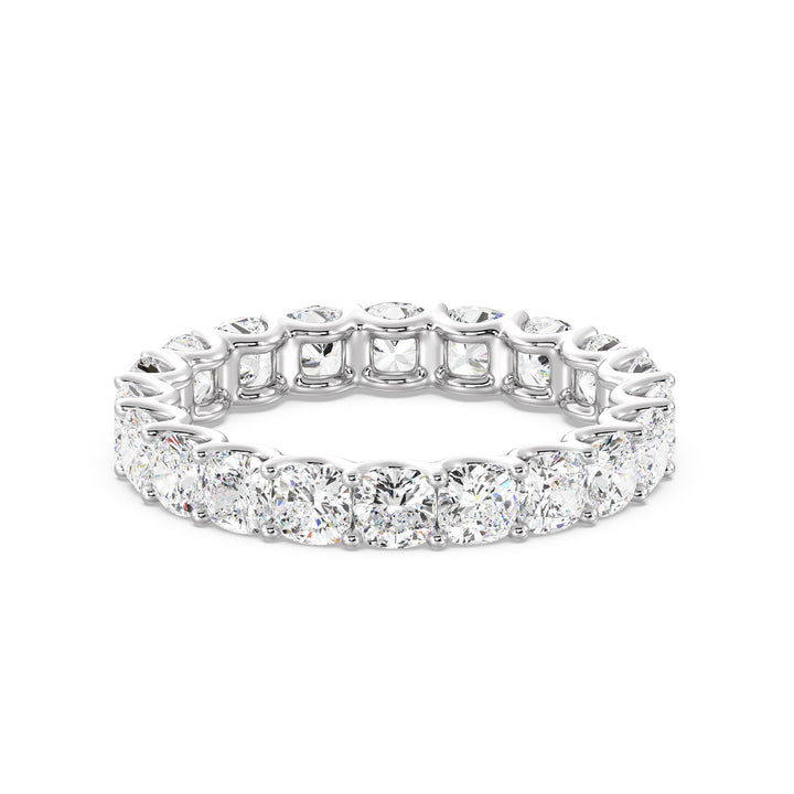 Cushion Cut Scallop Eternity Band