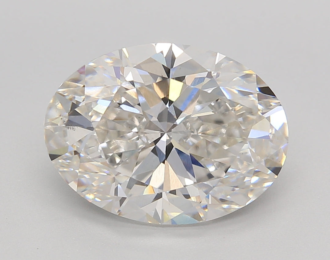 Oval-cut 5.02 ct. CVD diamond from IGI Certified lab, G color, VS2 clarity.