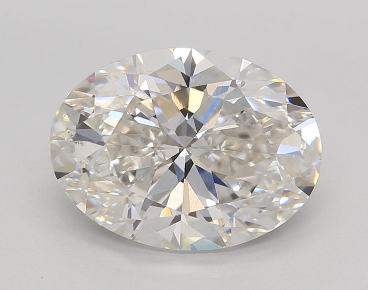 Oval-cut 5.02 ct. CVD diamond from IGI Certified lab, G color, VS2 clarity.