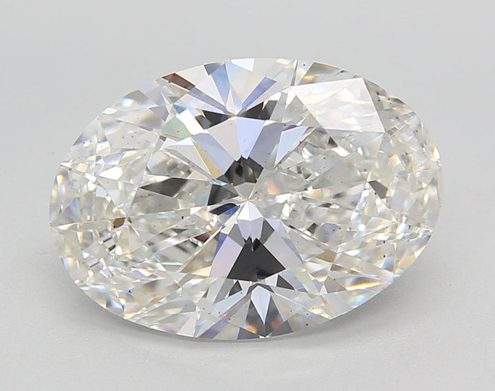 Oval-cut 5.10 ct. CVD diamond from IGI Certified lab, F color, VS2 clarity.