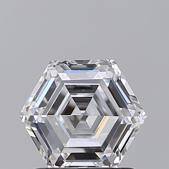 1.04 CT E Warna VS1 Hexagonal Cut Lab -Didahir Berlian - Bersertifikat Variasi