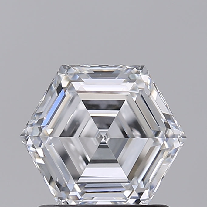 1.04 ct d warna vvs2 hexagonal cut lab -dewasa berlian - variasi bersertifikat