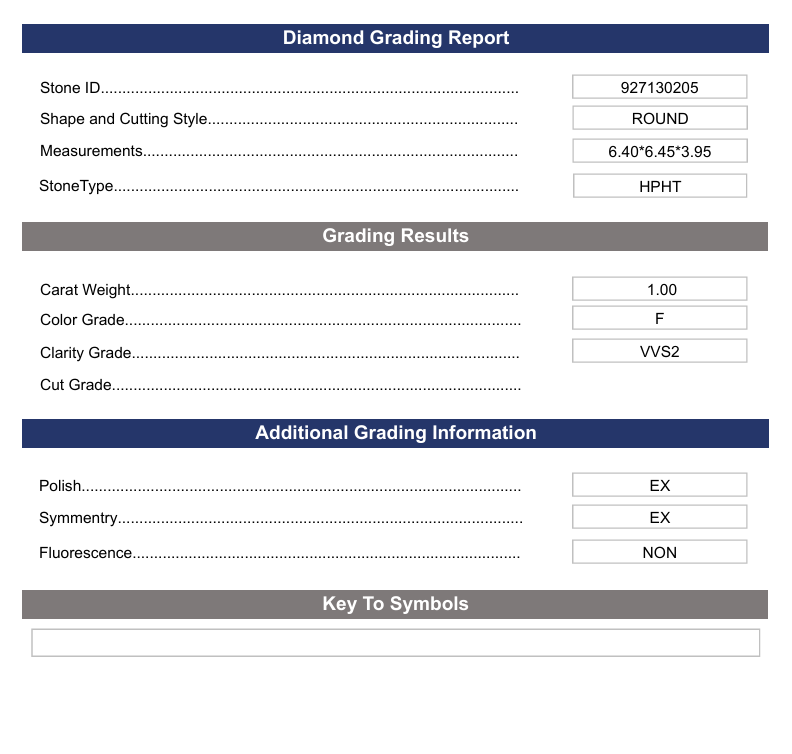 1,0 ct f warna vvs2 bundar potong lab -tumbuh berlian - bersertifikat variasi