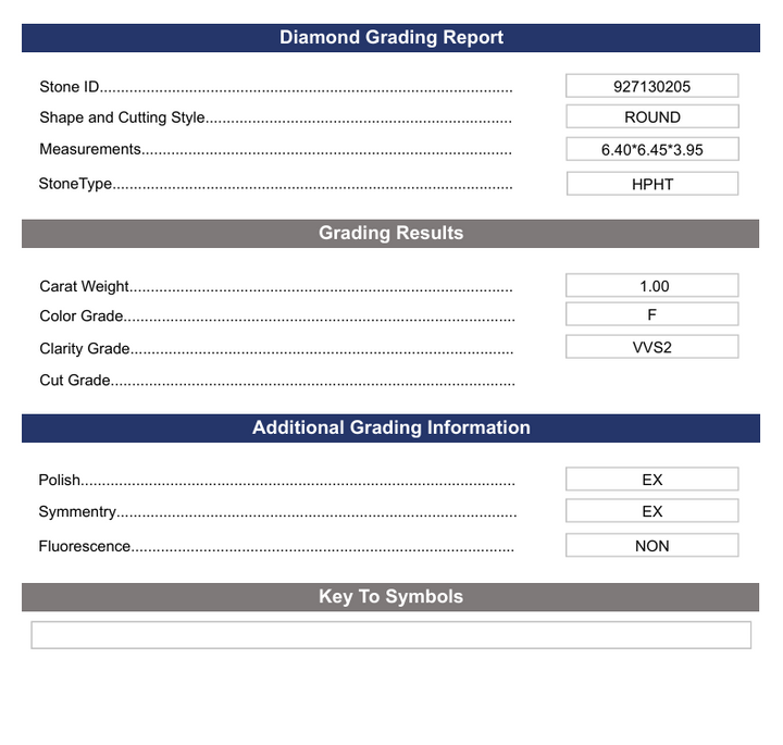 1,0 ct f warna vvs2 bundar potong lab -tumbuh berlian - bersertifikat variasi