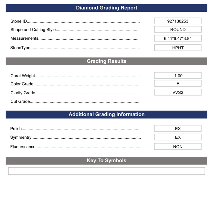 1,0 ct f warna vvs2 bundar potong lab -tumbuh berlian - bersertifikat variasi