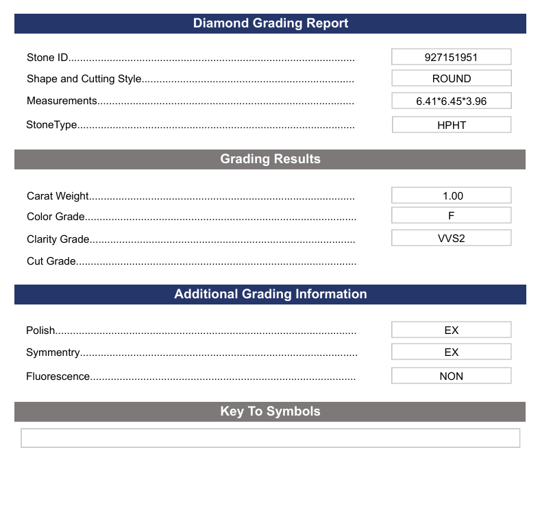 1,0 ct f warna vvs2 bundar potong lab -tumbuh berlian - bersertifikat variasi
