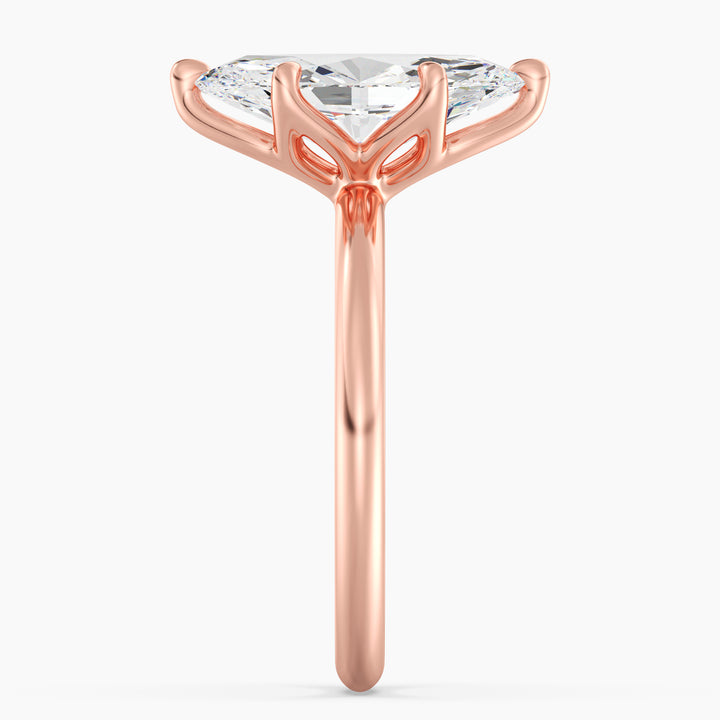 Marquise Cut Lab-Grown Diamond Solitaire Ring with 6-Claw Setting in 18K  Rose Gold