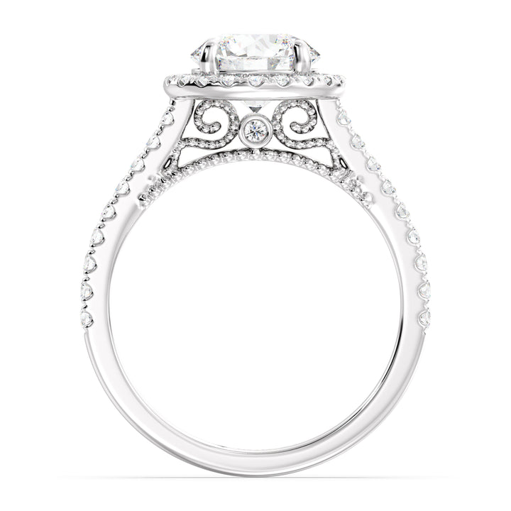Round Halo Solitaire Ring
