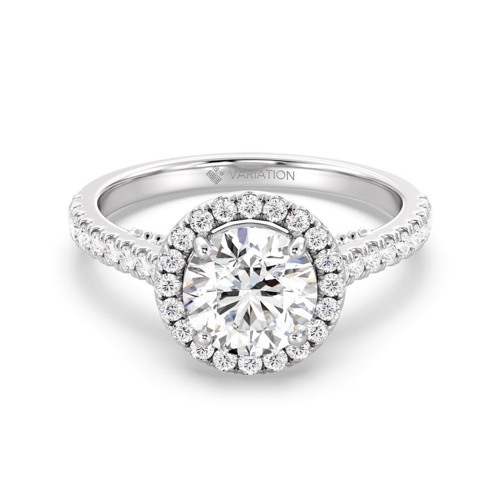 Round Halo Solitaire Ring