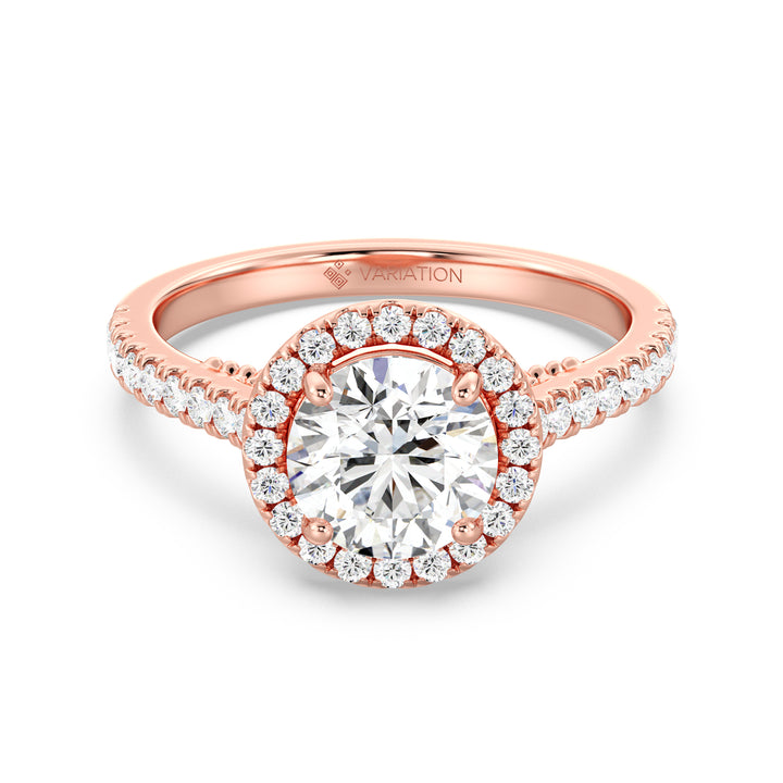 Round Halo Solitaire Ring