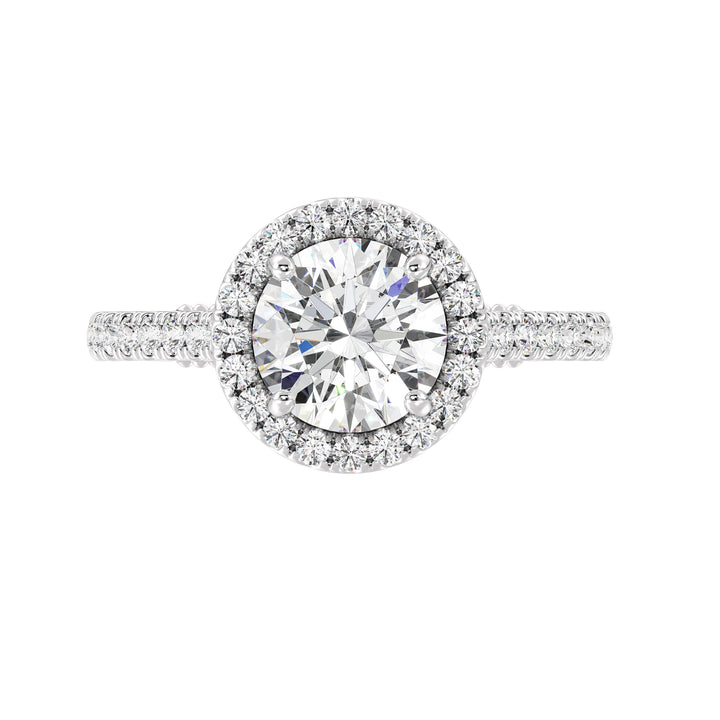 Round Halo Solitaire Ring
