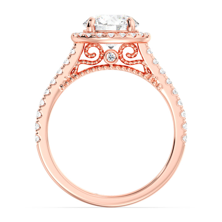 Round Halo Solitaire Ring