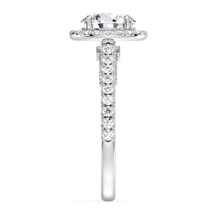 Round Halo Solitaire Ring