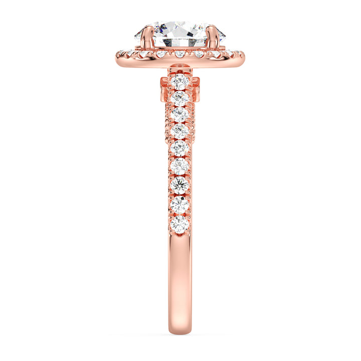 Round Halo Solitaire Ring