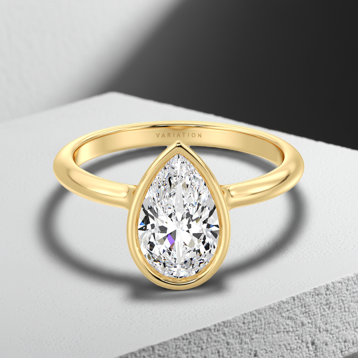 Pear Bezel Solitaire Ring