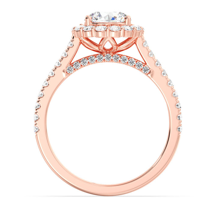 Scalloped Halo Solitaire Ring