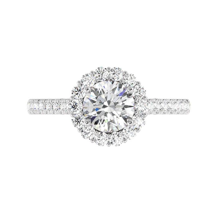Scalloped Halo Solitaire Ring