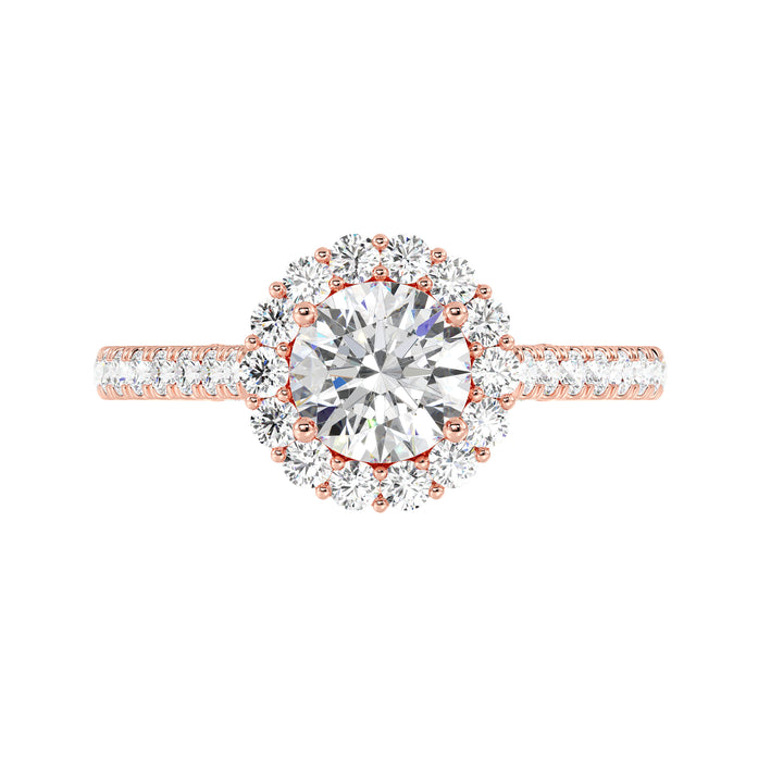 Scalloped Halo Solitaire Ring