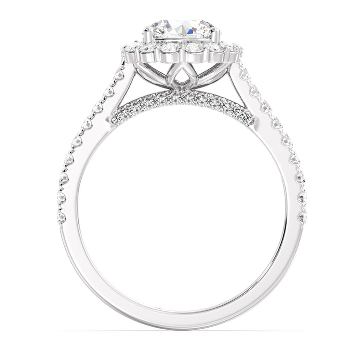 Scalloped Halo Solitaire Ring