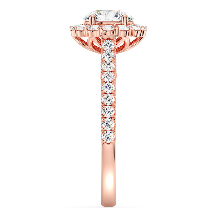 Scalloped Halo Solitaire Ring