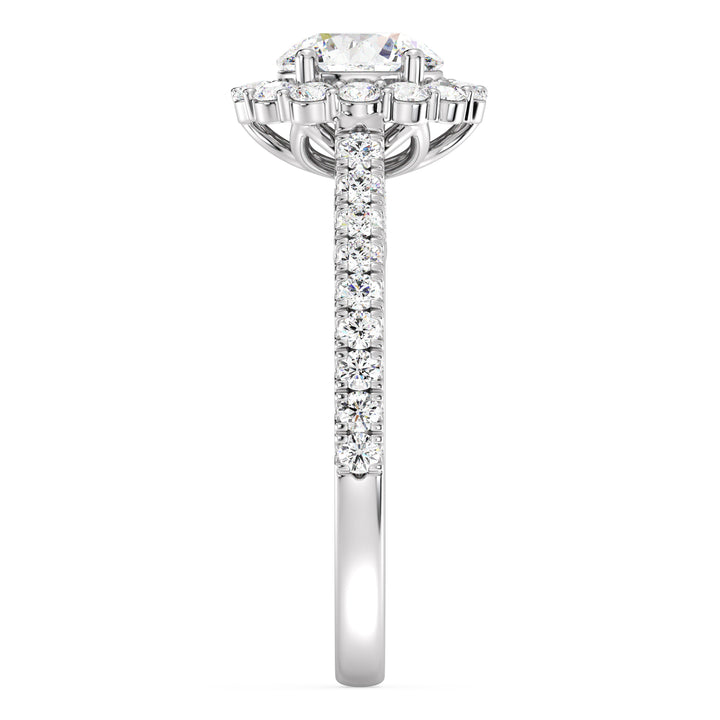 Scalloped Halo Solitaire Ring