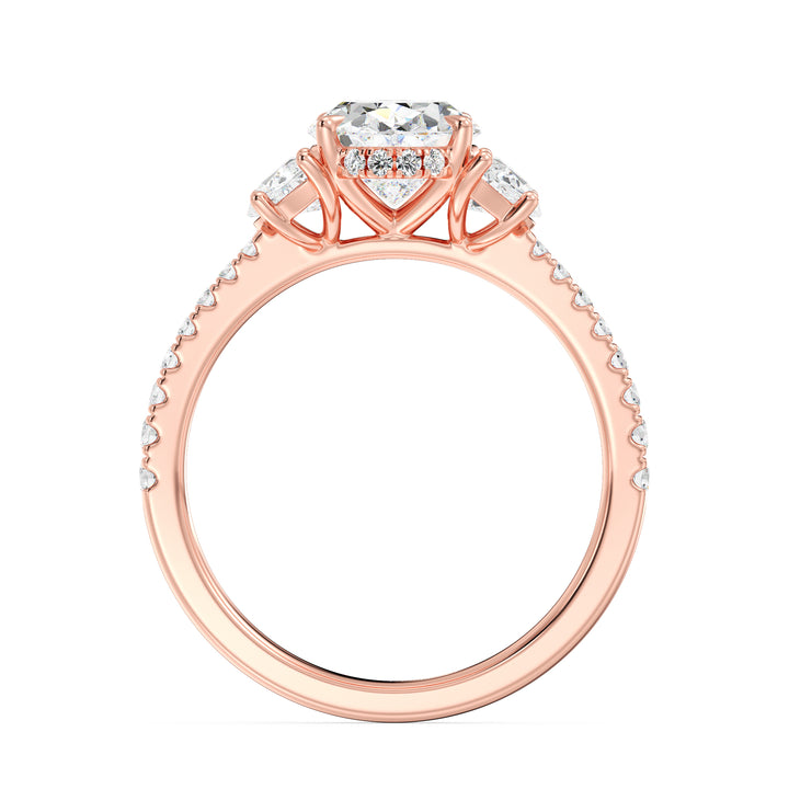 שלוש טבעת אירוסין אבן